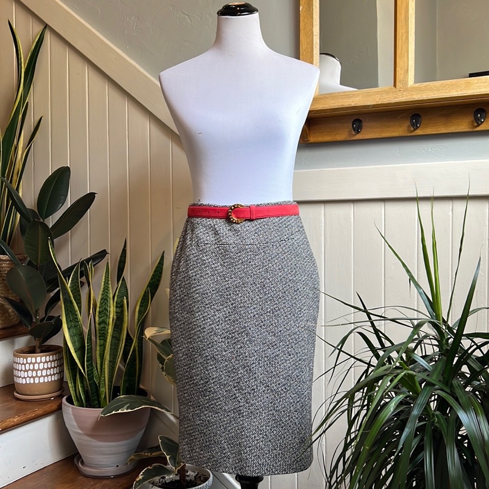 Emporio Armani Wool Blend Houndstooth Skirt